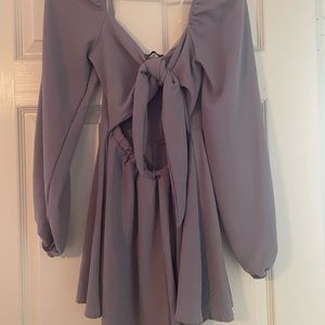 Purple tie front romper